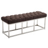 Taburete Pie de Cama Amun en Tela Marrón,120 cm