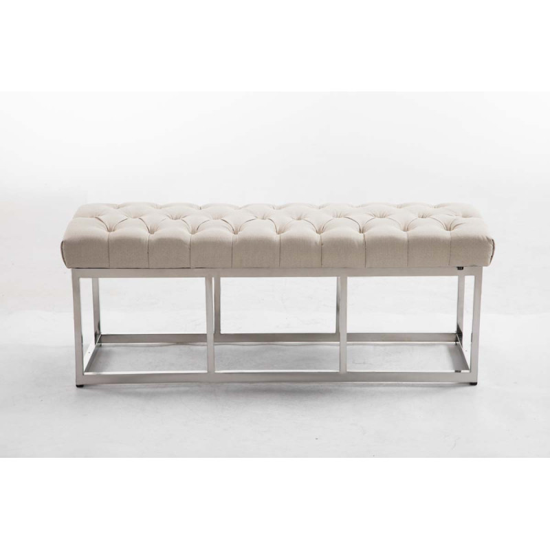 Taburete Pie de Cama Amun en Tela Crema,120 cm
