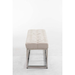 Taburete Pie de Cama Amun en Tela Crema,120 cm