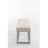 Taburete Pie de Cama Amun en Tela Crema,120 cm