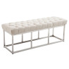 Taburete Pie de Cama Amun en Tela Crema,120 cm