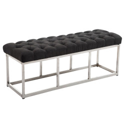 Taburete Pie de Cama Amun en Tela Gris oscuro,120 cm