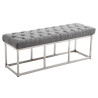 Taburete Pie de Cama Amun en Tela Gris,120 cm