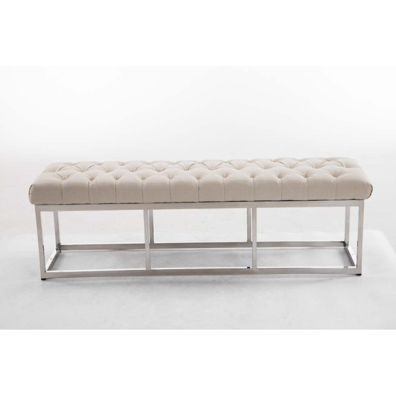 Taburete Pie de Cama Amun en Tela Crema,150 cm