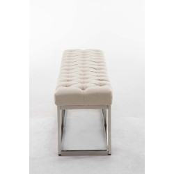 Taburete Pie de Cama Amun en Tela Crema,150 cm