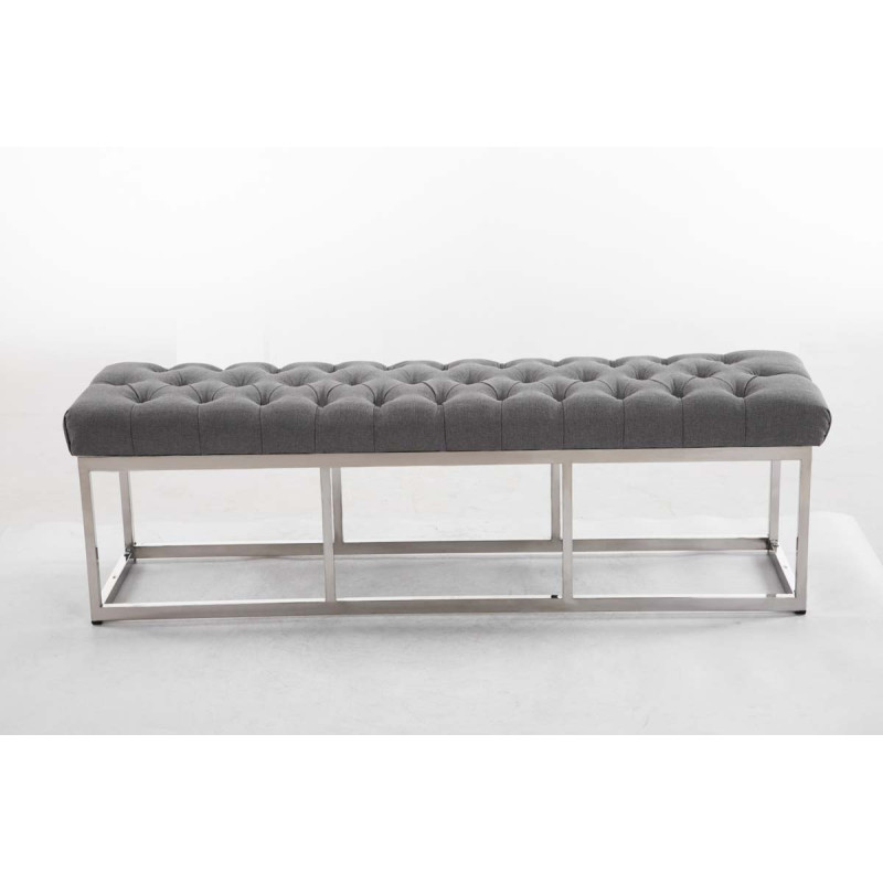 Taburete Pie de Cama Amun en Tela Gris,150 cm