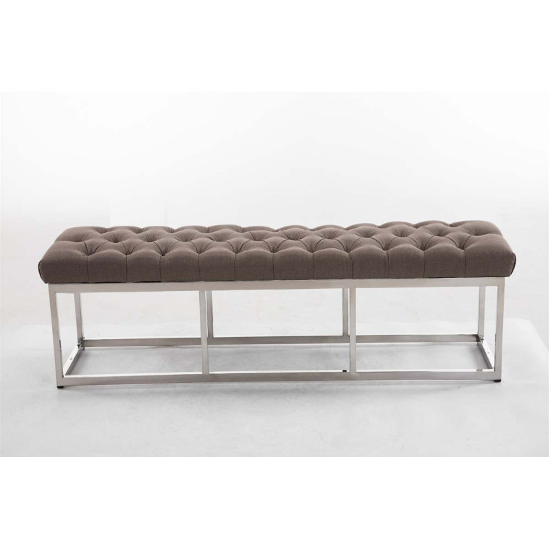 Taburete Pie de Cama Amun en Tela Gris topo,150 cm