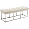 Taburete Pie de Cama Amun Con Base en Acero Inox. Crema,120 cm