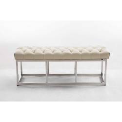 Taburete Pie de Cama Amun Con Base en Acero Inox. Crema,120 cm