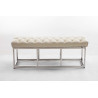 Taburete Pie de Cama Amun Con Base en Acero Inox. Crema,120 cm