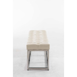 Taburete Pie de Cama Amun Con Base en Acero Inox. Crema,120 cm