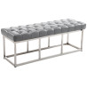 Taburete Pie de Cama Amun Con Base en Acero Inox. Gris,120 cm