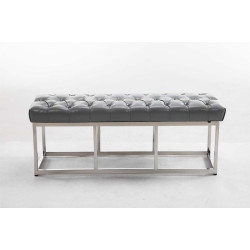 Taburete Pie de Cama Amun Con Base en Acero Inox. Gris,120 cm