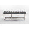 Taburete Pie de Cama Amun Con Base en Acero Inox. Gris,120 cm