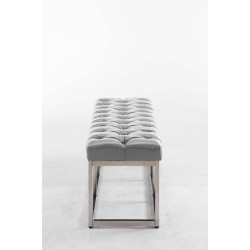Taburete Pie de Cama Amun Con Base en Acero Inox. Gris,120 cm