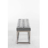 Taburete Pie de Cama Amun Con Base en Acero Inox. Gris,120 cm