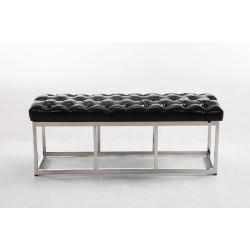 Taburete Pie de Cama Amun Con Base en Acero Inox. Negro,120 cm