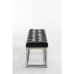 Taburete Pie de Cama Amun Con Base en Acero Inox. Negro,120 cm