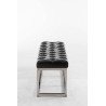 Taburete Pie de Cama Amun Con Base en Acero Inox. Negro,120 cm