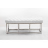Taburete Pie de Cama Amun Con Base en Acero Inox. Blanco,120 cm