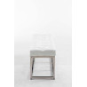 Taburete Pie de Cama Amun Con Base en Acero Inox. Blanco,120 cm
