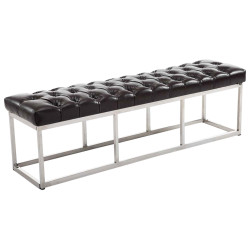 Taburete Pie de Cama Amun Con Base en Acero Inox. Marrón,150 cm