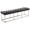 Taburete Pie de Cama Amun Con Base en Acero Inox. Marrón,150 cm