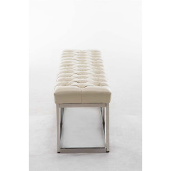 Taburete Pie de Cama Amun Con Base en Acero Inox. Crema,150 cm