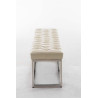 Taburete Pie de Cama Amun Con Base en Acero Inox. Crema,150 cm