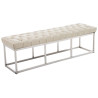 Taburete Pie de Cama Amun Con Base en Acero Inox. Crema,150 cm