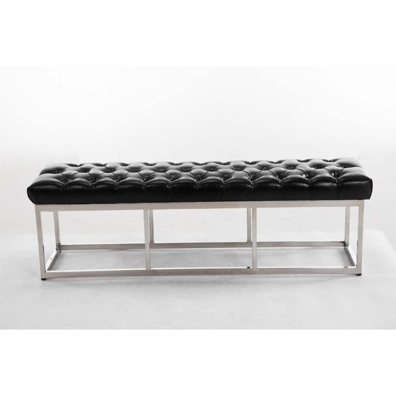 Taburete Pie de Cama Amun Con Base en Acero Inox. Negro,150 cm