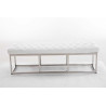 Taburete Pie de Cama Amun Con Base en Acero Inox. Blanco,150 cm