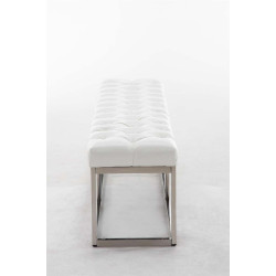 Taburete Pie de Cama Amun Con Base en Acero Inox. Blanco,150 cm