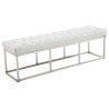 Taburete Pie de Cama Amun Con Base en Acero Inox. Blanco,150 cm