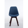 Silla De Comedor Borneo V2 En Tela Azul,Nogal