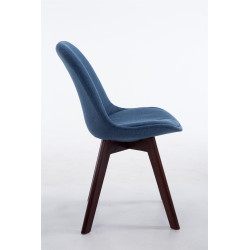 Silla De Comedor Borneo V2 En Tela Azul,Nogal