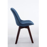 Silla De Comedor Borneo V2 En Tela Azul,Nogal
