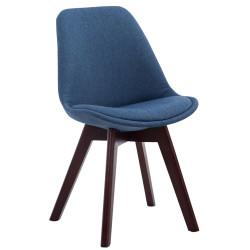 Silla De Comedor Borneo V2 En Tela Azul,Nogal