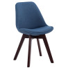 Silla De Comedor Borneo V2 En Tela Azul,Nogal
