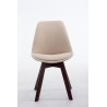 Silla De Comedor Borneo V2 En Tela Crema,Nogal