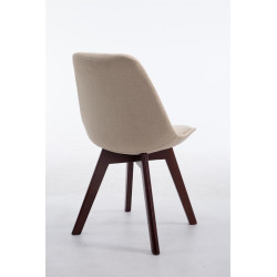Silla De Comedor Borneo V2 En Tela Crema,Nogal