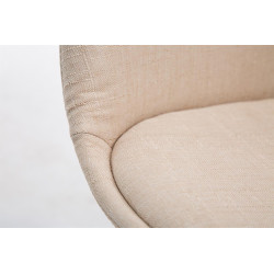 Silla De Comedor Borneo V2 En Tela Crema,Nogal