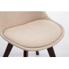 Silla De Comedor Borneo V2 En Tela Crema,Nogal