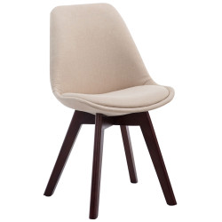 Silla De Comedor Borneo V2 En Tela Crema,Nogal