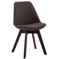 Silla De Comedor Borneo V2 En Tela Gris oscuro,Nogal