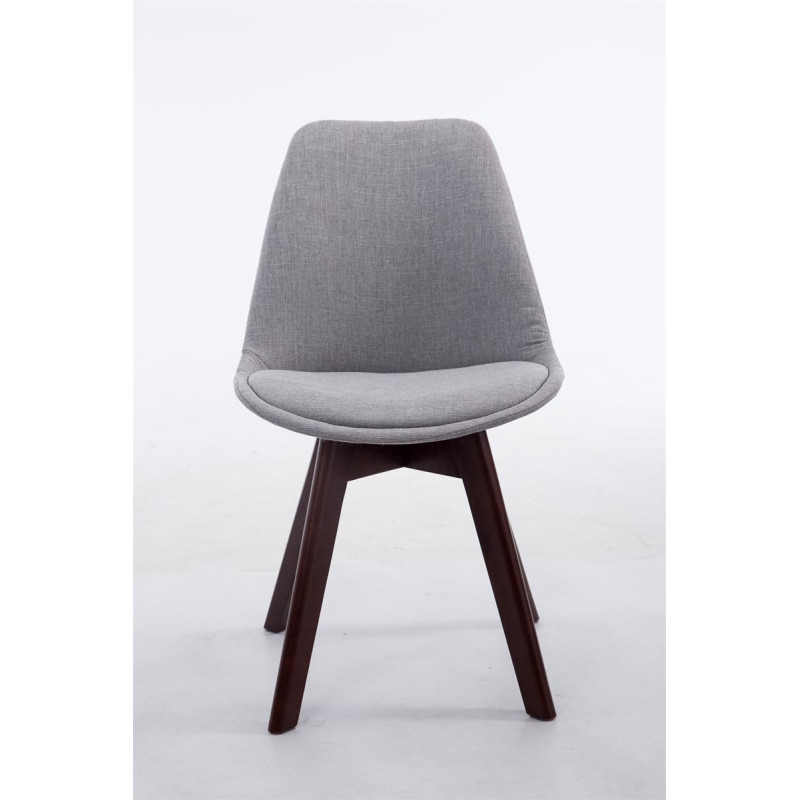 Silla De Comedor Borneo V2 En Tela Gris,Nogal