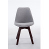 Silla De Comedor Borneo V2 En Tela Gris,Nogal