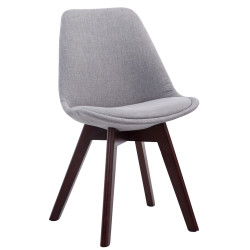 Silla De Comedor Borneo V2 En Tela Gris,Nogal