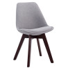 Silla De Comedor Borneo V2 En Tela Gris,Nogal