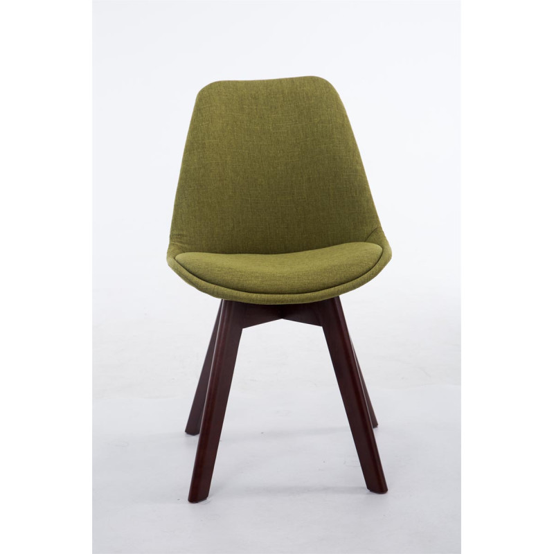 Silla De Comedor Borneo V2 En Tela Verde,Nogal